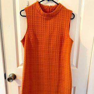 Orange dress - great with tall boots.